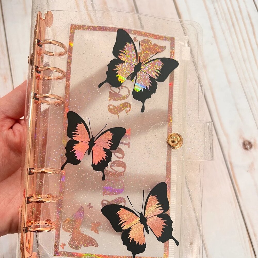 A6 Butterfly Glitter Budget Binder - Picture 8 of 8